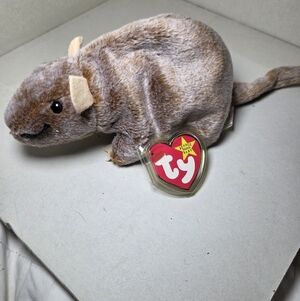 Ty Beanie Baby - TIPTOE the Rat / Mouse 6" Plush Stuffed Animal Toy